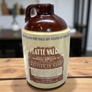 McCormick Platte Valley Straight Corn WHISKEY JUG Half Pint w/ Label Tax Stamp